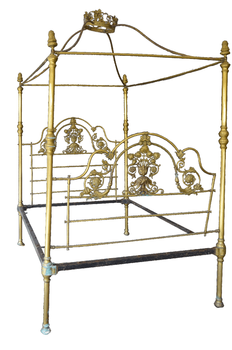 Antiquariato Letto in bronzo a baldacchino Carlo X