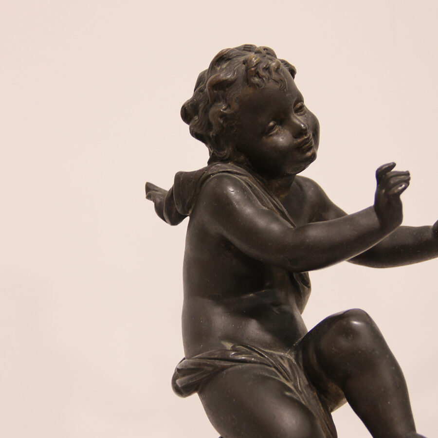 Sculture Coppia di putti in bronzo patinato Impero